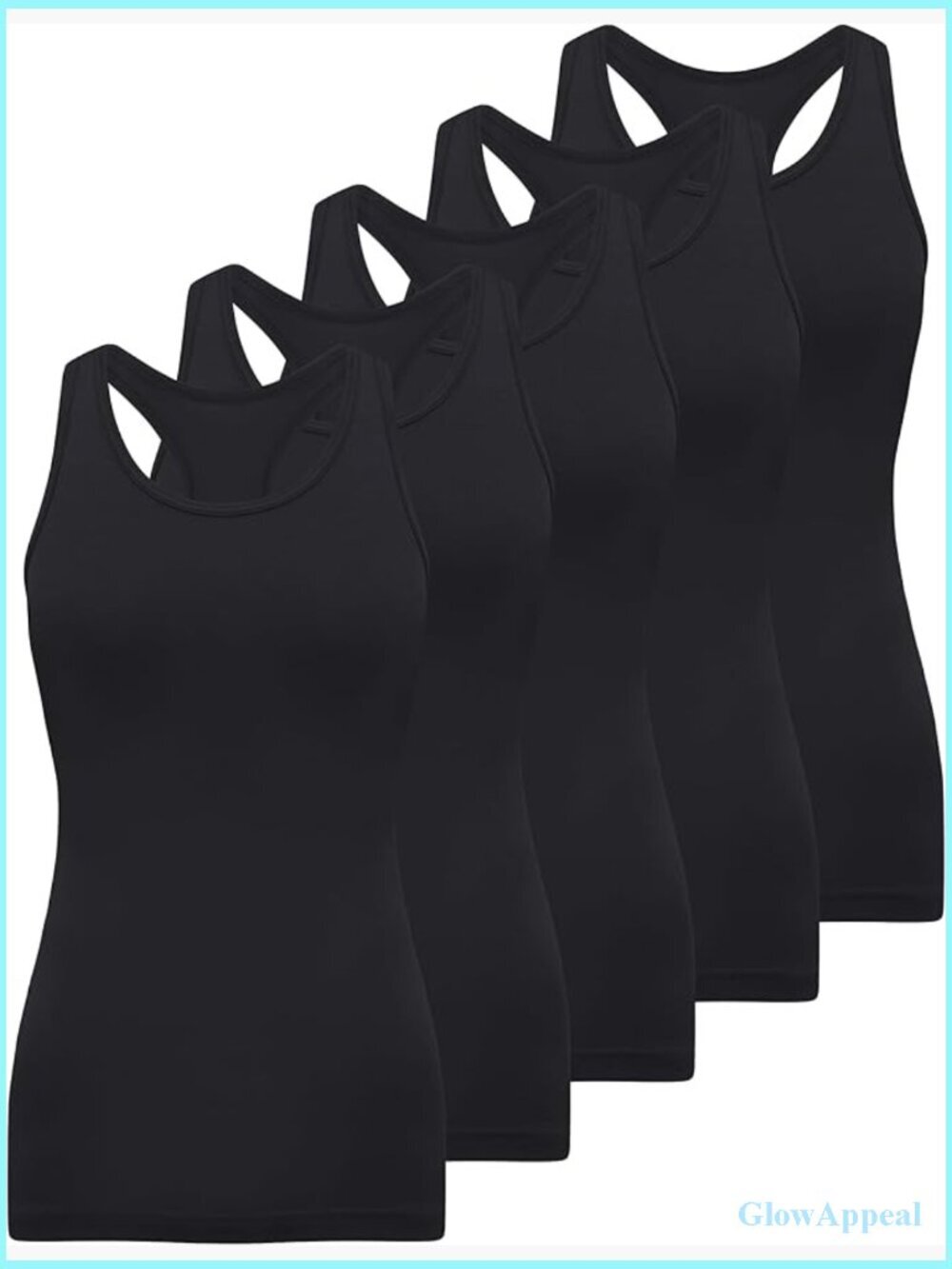 5 Pack Racerback Tank Tops Sleeveless Workout Undershirts Slim Fit Tanks